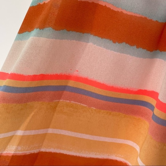 Anthropologie Meadow Rue Orange Striped Open Back Tank Size XS - Picture 9 of 9